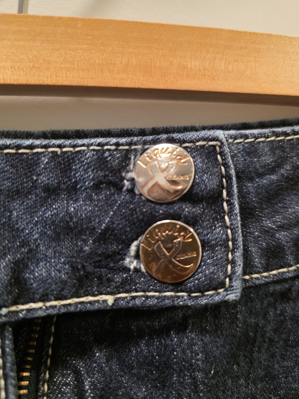 Micro mini skirt Dark Wash Denim Y2K Size 9/10 Stretch bimbocore - Picture 4 of 7